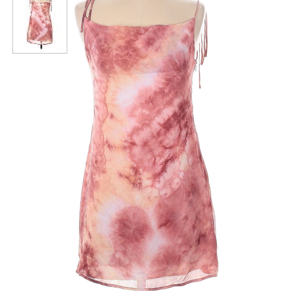 Pink tie dye mini dress